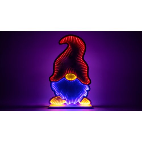 LED karácsonyi tükördísz , manó, USB (X25016)