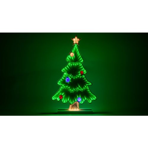 LED karácsonyi tükördísz , fenyő, USB (X25018)