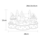 LED karácsonyi falu, fa, elemes (X22083)