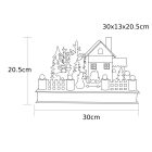LED karácsonyi házikó, fa, fehér, elemes (X22080)
