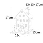 LED karácsonyi házikó, fa, fehér, elemes (X22078)