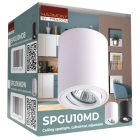 Mennyezeti spot lámpatest, hengeres, dönthető, fehér, SPGU10MDW