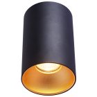 Mennyezeti spot lámpatest, hengeres, fekete, arany reflektor, SPGU10MGB