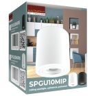 Mennyezeti védett spot lámpatest, hengeres, fehér, SPGU10MIPW
