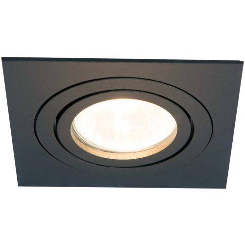   Süllyesztett spot lámpatest, dönthető, négyzetes alak,  fekete színben, SPND1B