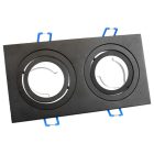 Süllyesztett spot lámpatest, dönthető, négyzetes alak,  fekete színben, SPND2B